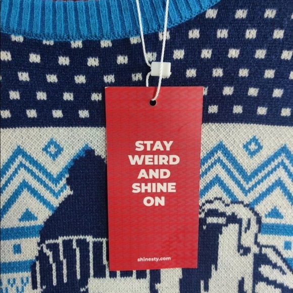shinestry NWT Christmas Samuel Adams ugly sweater M snowflake fair isle - Picture 5 of 5